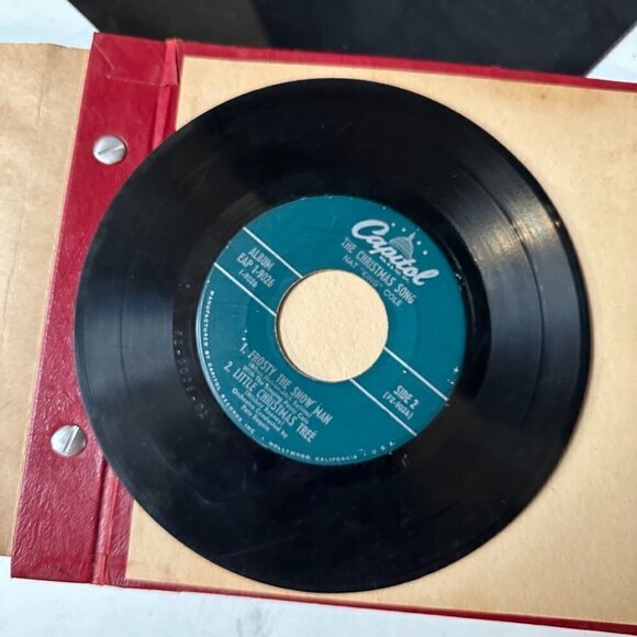 Christmas 45 RPM 8 Records Vintage White Silver Bells 12 DAYS OF FROSTY SNOWMAN - Picture 4 of 14